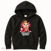 Axolotl Queen Cute Kawaii Axolotl Kids Hoodie thumb 0