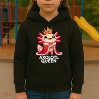 Axolotl Queen Cute Kawaii Axolotl Kids Hoodie thumb 3