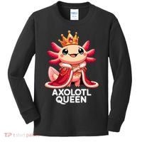 Axolotl Queen Cute Kawaii Axolotl Kids Long Sleeve Shirt thumb 0