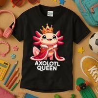 Axolotl Queen Cute Kawaii Axolotl Kids T-Shirt thumb 3