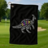 Autism Quotes Dinosaur Golf Towel thumb 1