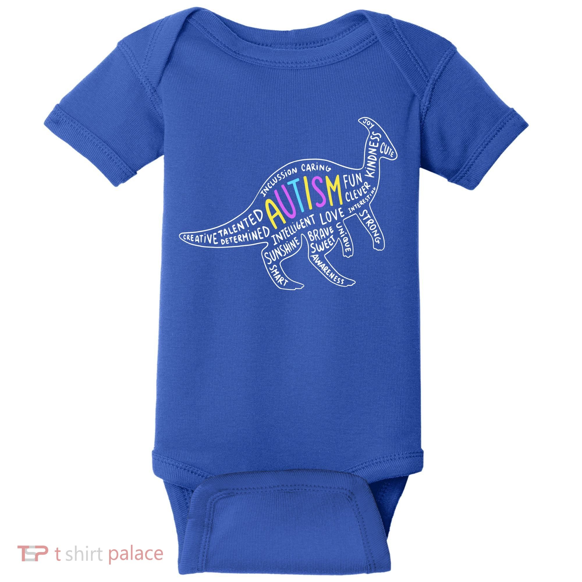 Autism Quotes Dinosaur Baby Bodysuit