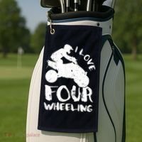 ATV Quad Four Wheeler Gear Off Roading ATV Quad Racing Golf Towel thumb 2