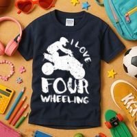 ATV Quad Four Wheeler Gear Off Roading ATV Quad Racing Kids T-Shirt thumb 3