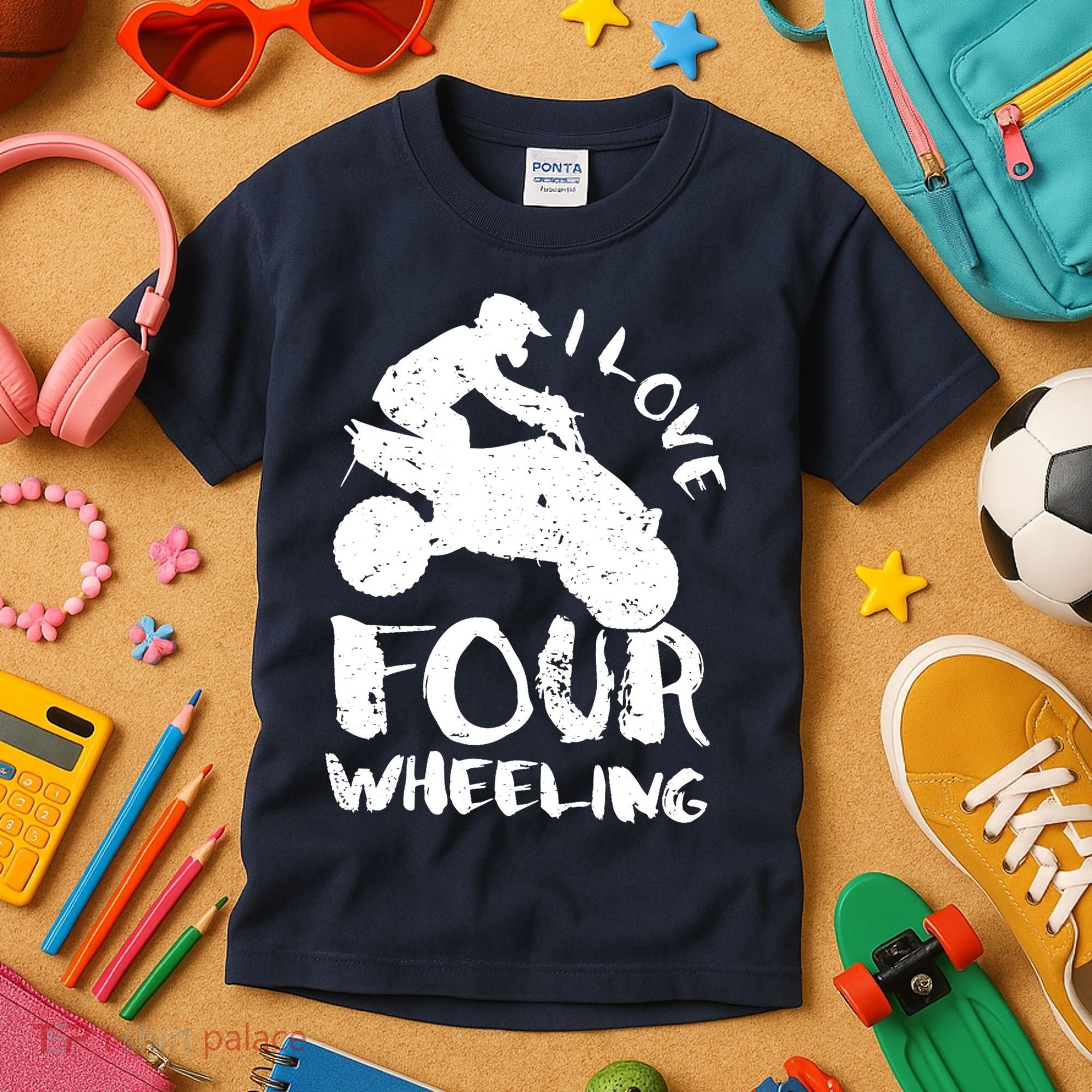 ATV Quad Four Wheeler Gear Off Roading ATV Quad Racing Kids T-Shirt