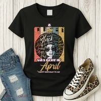 A Queen Was Born In April Women's T-Shirt thumb 3