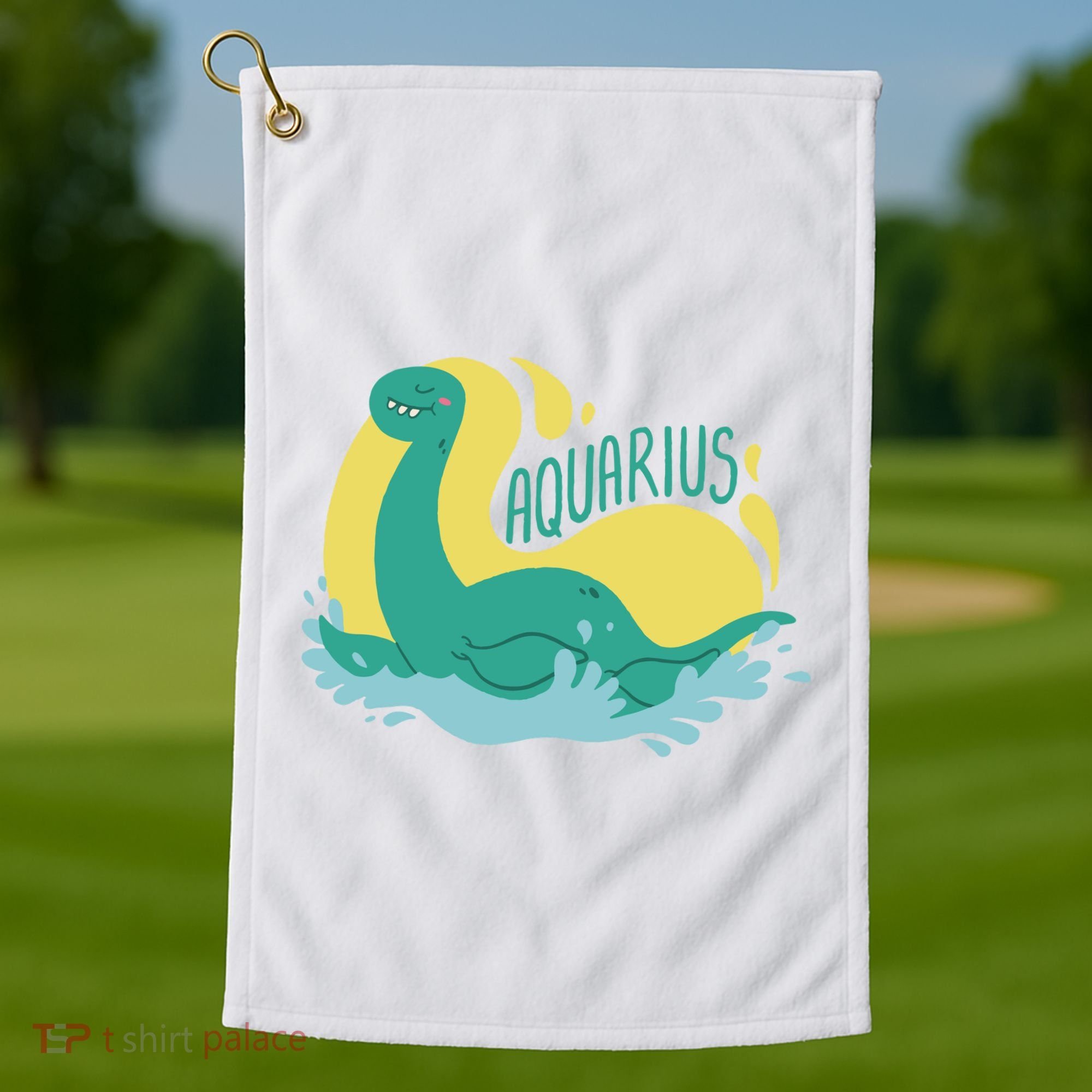 Aquarius Dinosaur Golf Towel