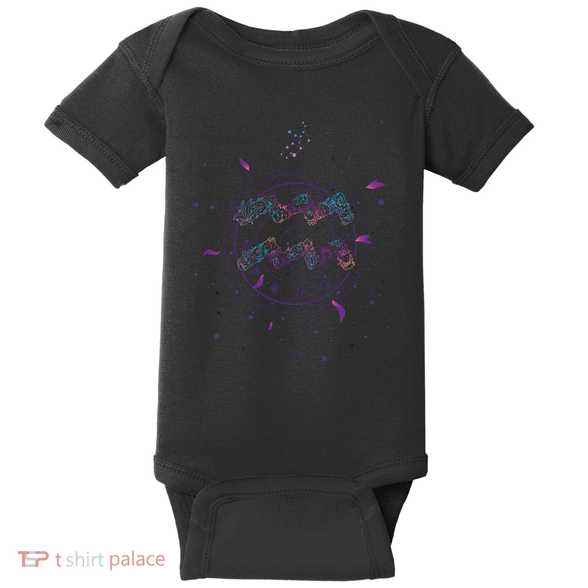 Aquarius Floral Zodiac Baby Bodysuit