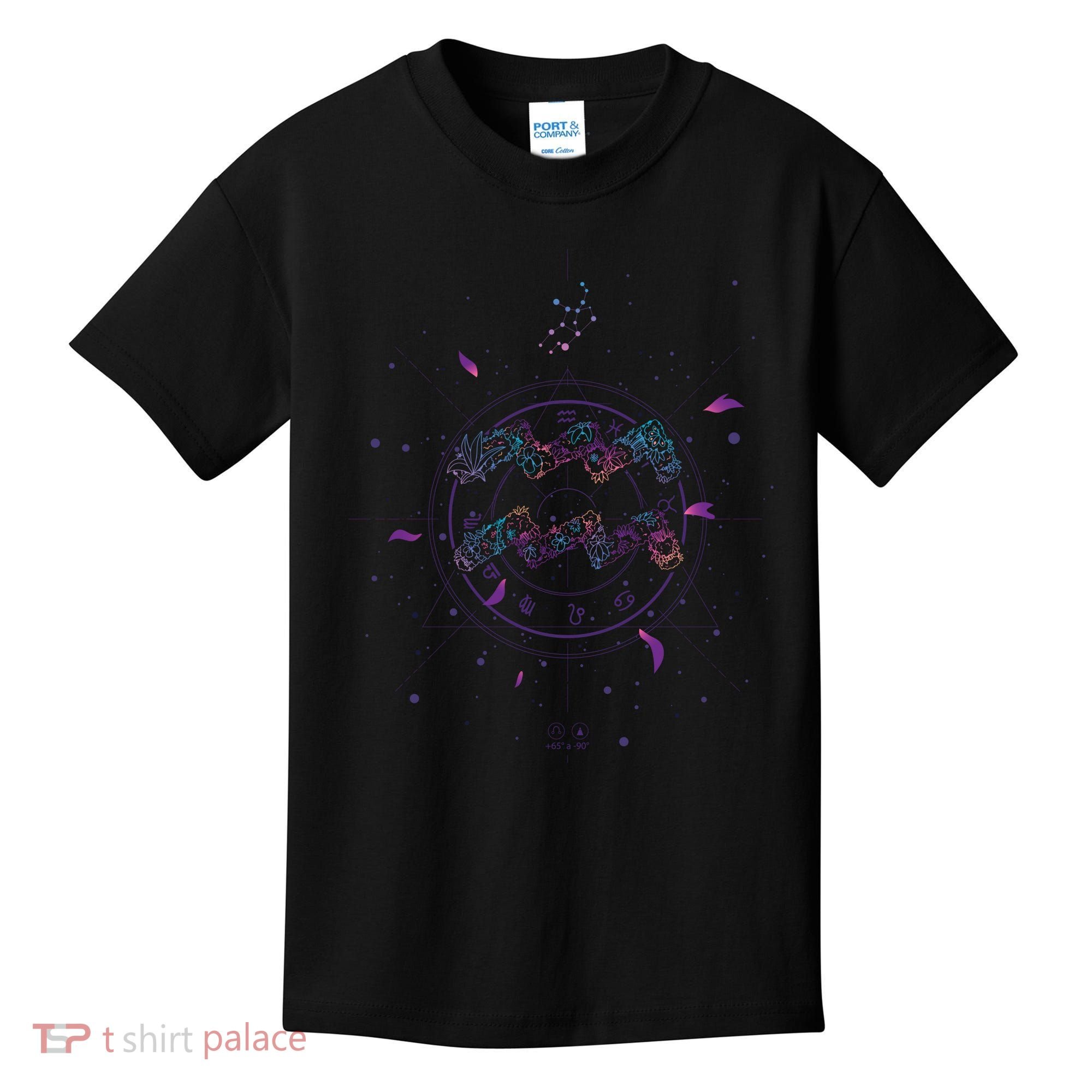 Aquarius Floral Zodiac Kids T-Shirt