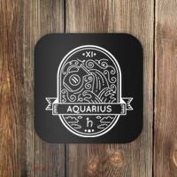 Aquarius Zodiac Symbol Design Coaster thumb 0