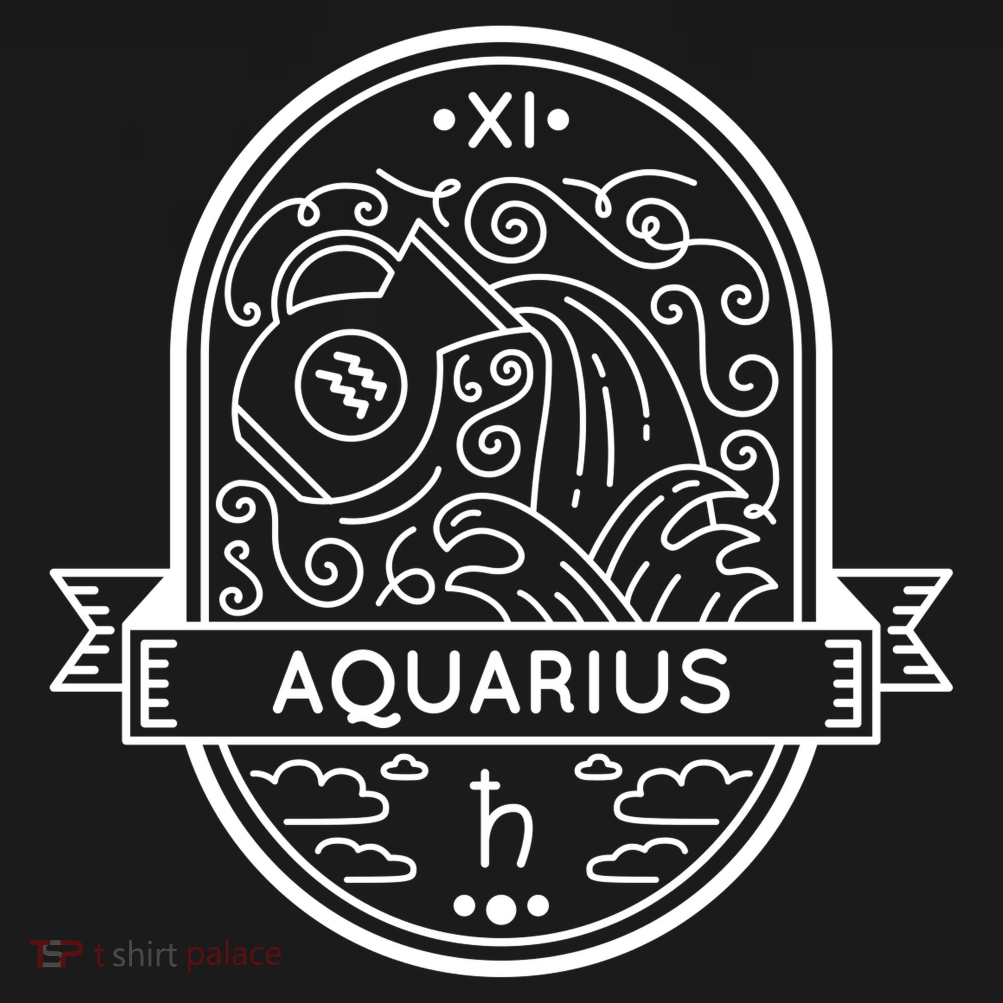 Aquarius Zodiac Symbol Design Coaster