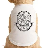 Aquarius Zodiac Symbol Design Doggie Tank thumb 0