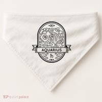 Aquarius Zodiac Symbol Design USA-Made Doggie Bandana thumb 0