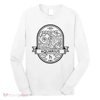 Aquarius Zodiac Symbol Design Long Sleeve Shirt thumb 0