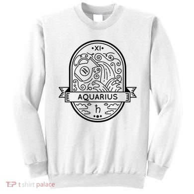 Aquarius Zodiac Symbol Design Sweatshirt