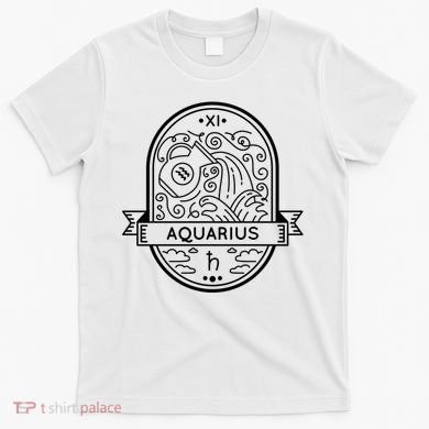 Aquarius Zodiac Symbol Design T-Shirt