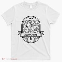 Aquarius Zodiac Symbol Design T-Shirt thumb 0