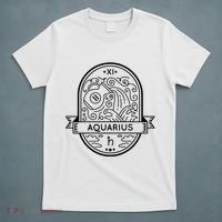 Aquarius Zodiac Symbol Design T-Shirt thumb 5