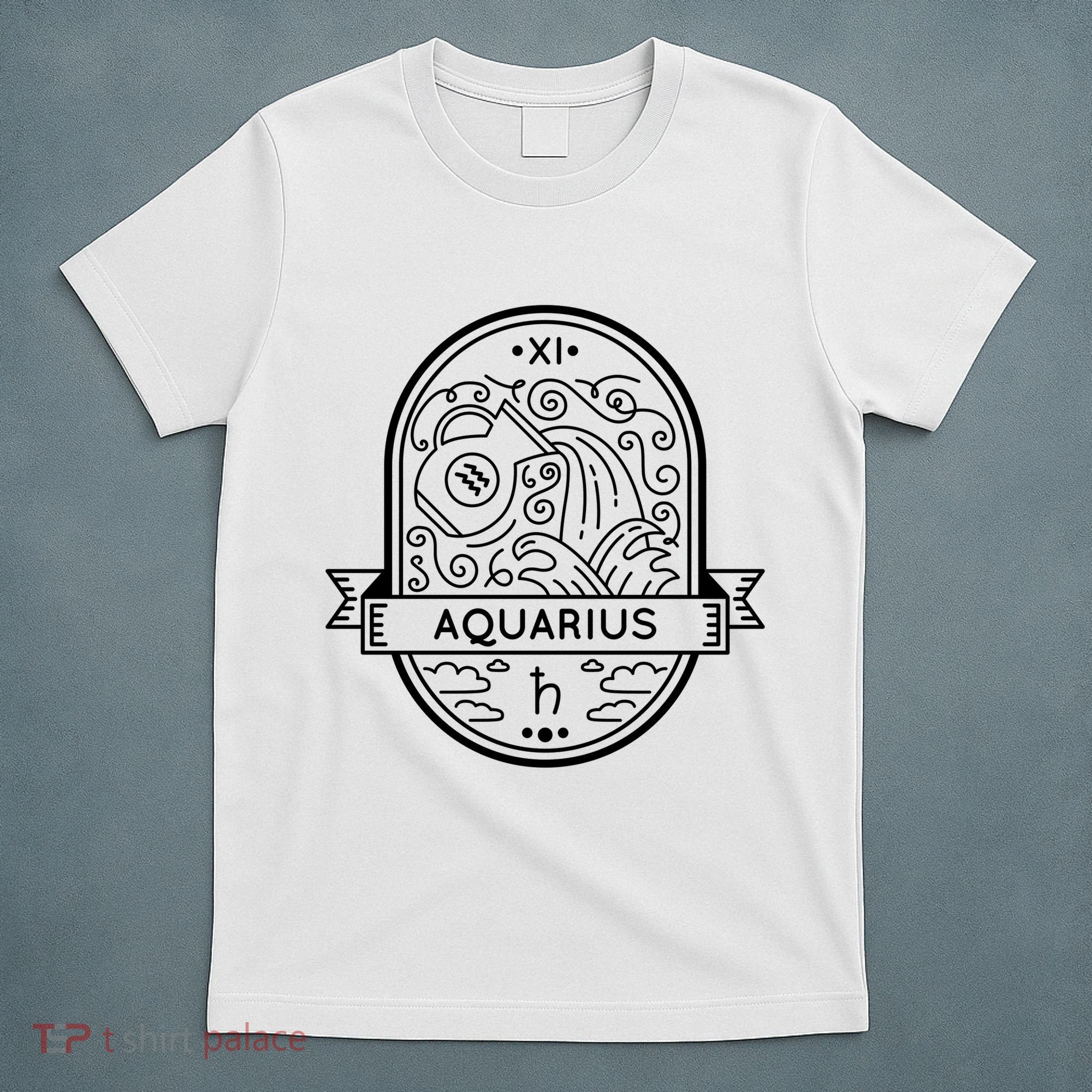Aquarius Zodiac Symbol Design T-Shirt