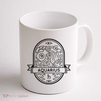 Aquarius Zodiac Symbol Design Coffee Mug thumb 1