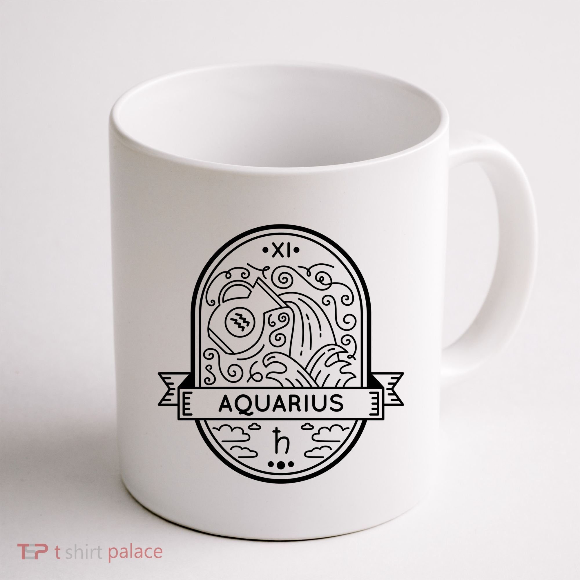 Aquarius Zodiac Symbol Design Coffee Mug
