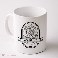 Aquarius Zodiac Symbol Design Coffee Mug thumb 0