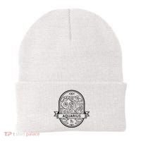 Aquarius Zodiac Symbol Design Beanie thumb 0