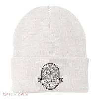 Aquarius Zodiac Symbol Design Beanie thumb 0