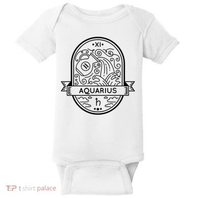 Aquarius Zodiac Symbol Design Baby Bodysuit