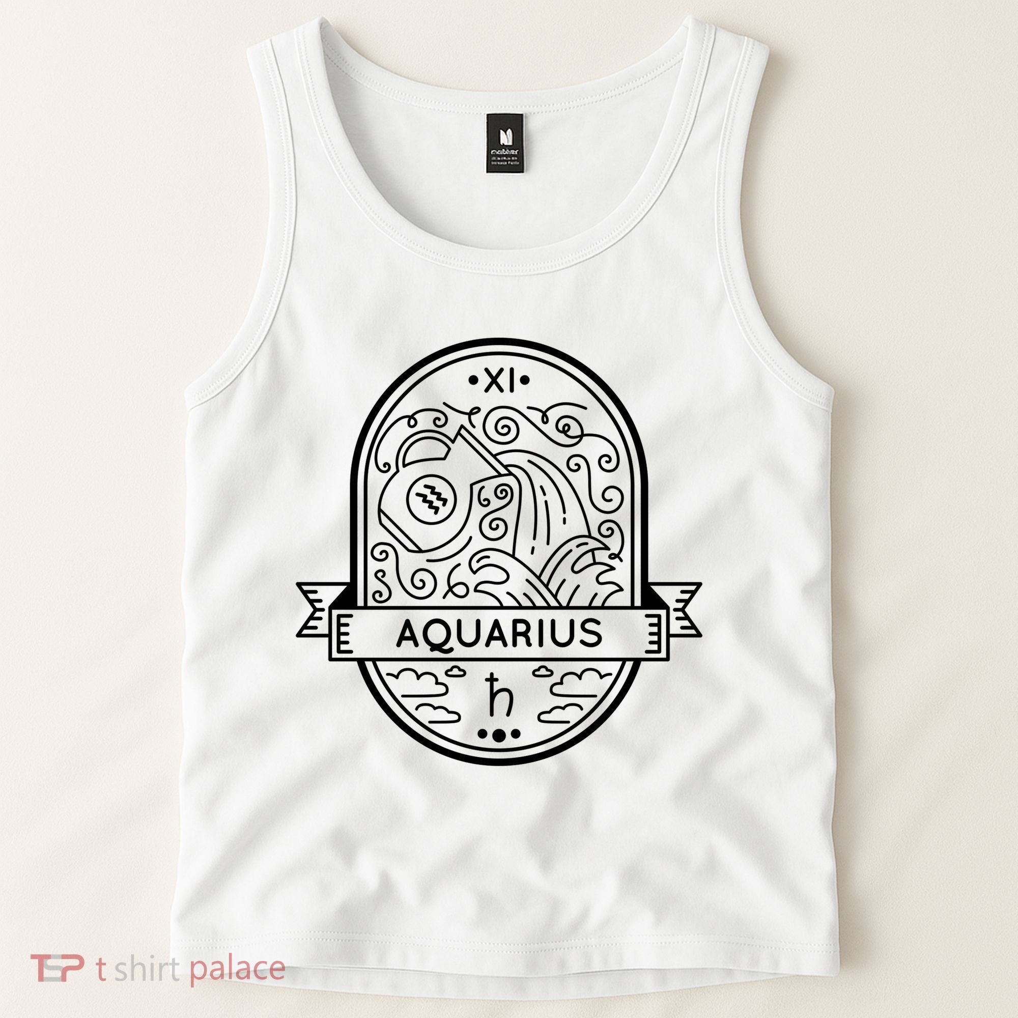 Aquarius Zodiac Symbol Design Tank Top