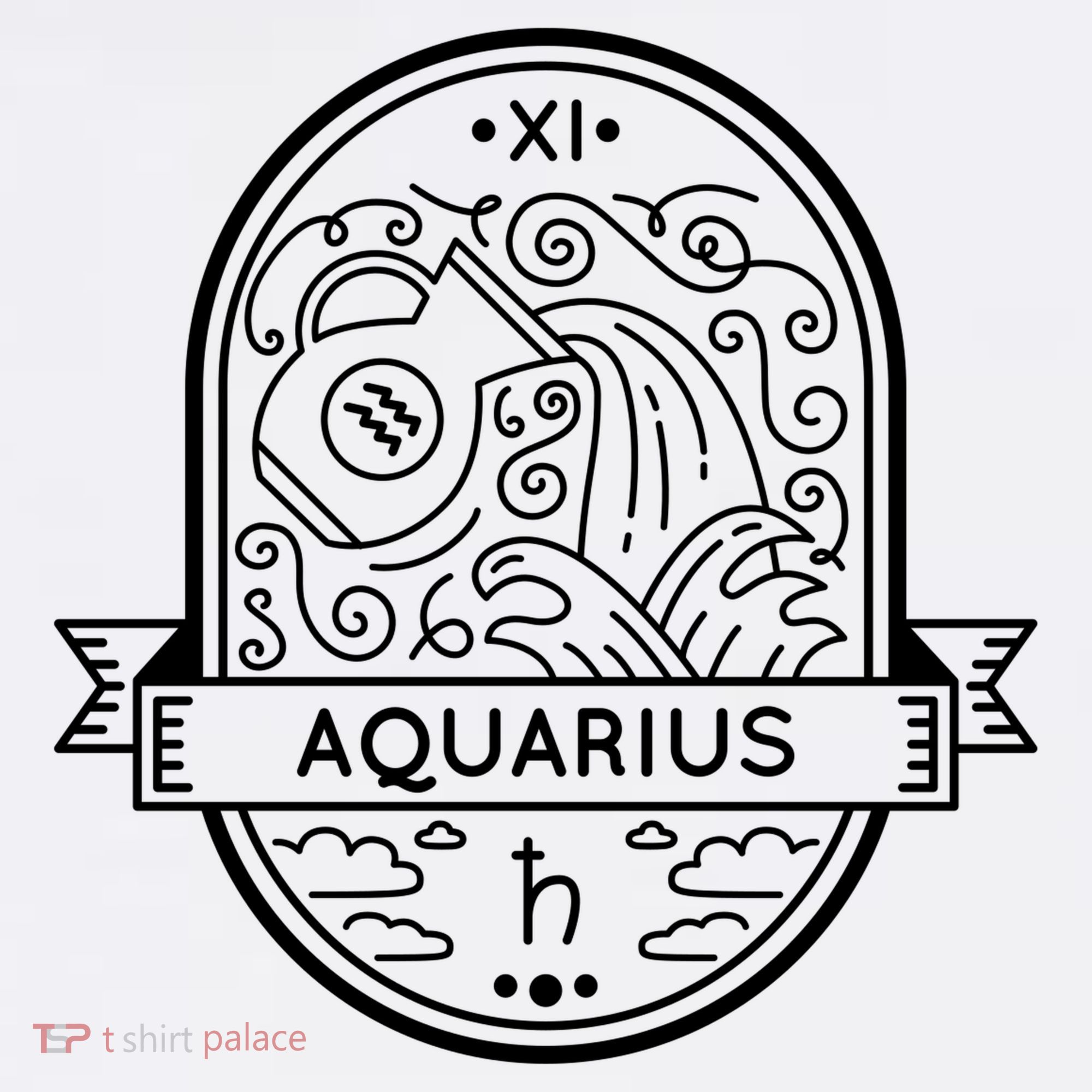 Aquarius Zodiac Symbol Design Visor