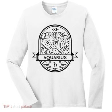 Aquarius Zodiac Symbol Design Women's Long Sleeve Shirt