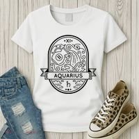 Aquarius Zodiac Symbol Design Women's T-Shirt thumb 3