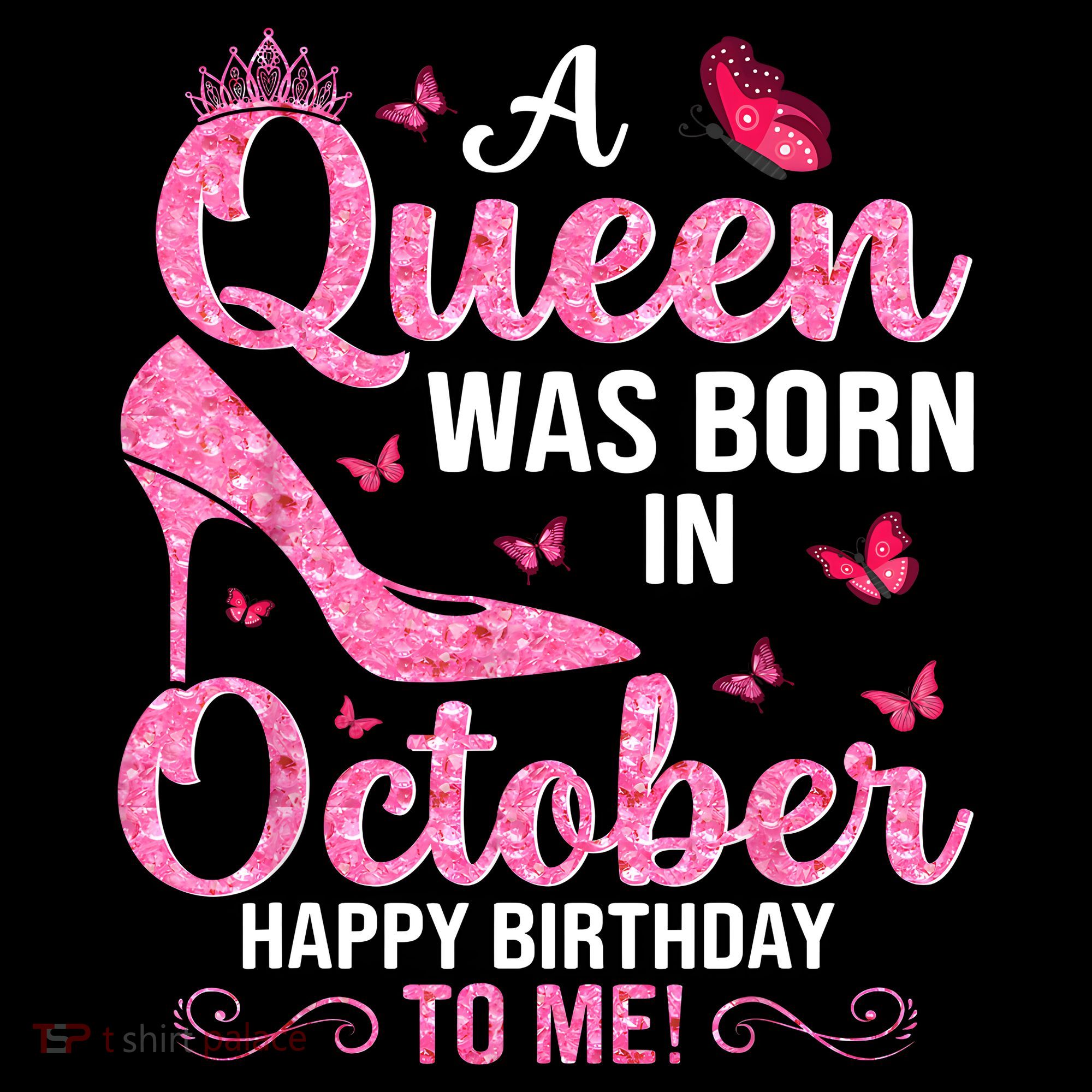 A Queen Was Born In October Happy Birthday To Me Coffee Mug