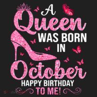 A Queen Was Born In October Happy Birthday To Me Beanie thumb 2