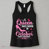 A Queen Was Born In October Happy Birthday To Me Women's Tank Top thumb 3
