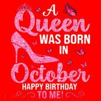 A Queen Was Born In October Happy Birthday To Me Santa Hat thumb 1