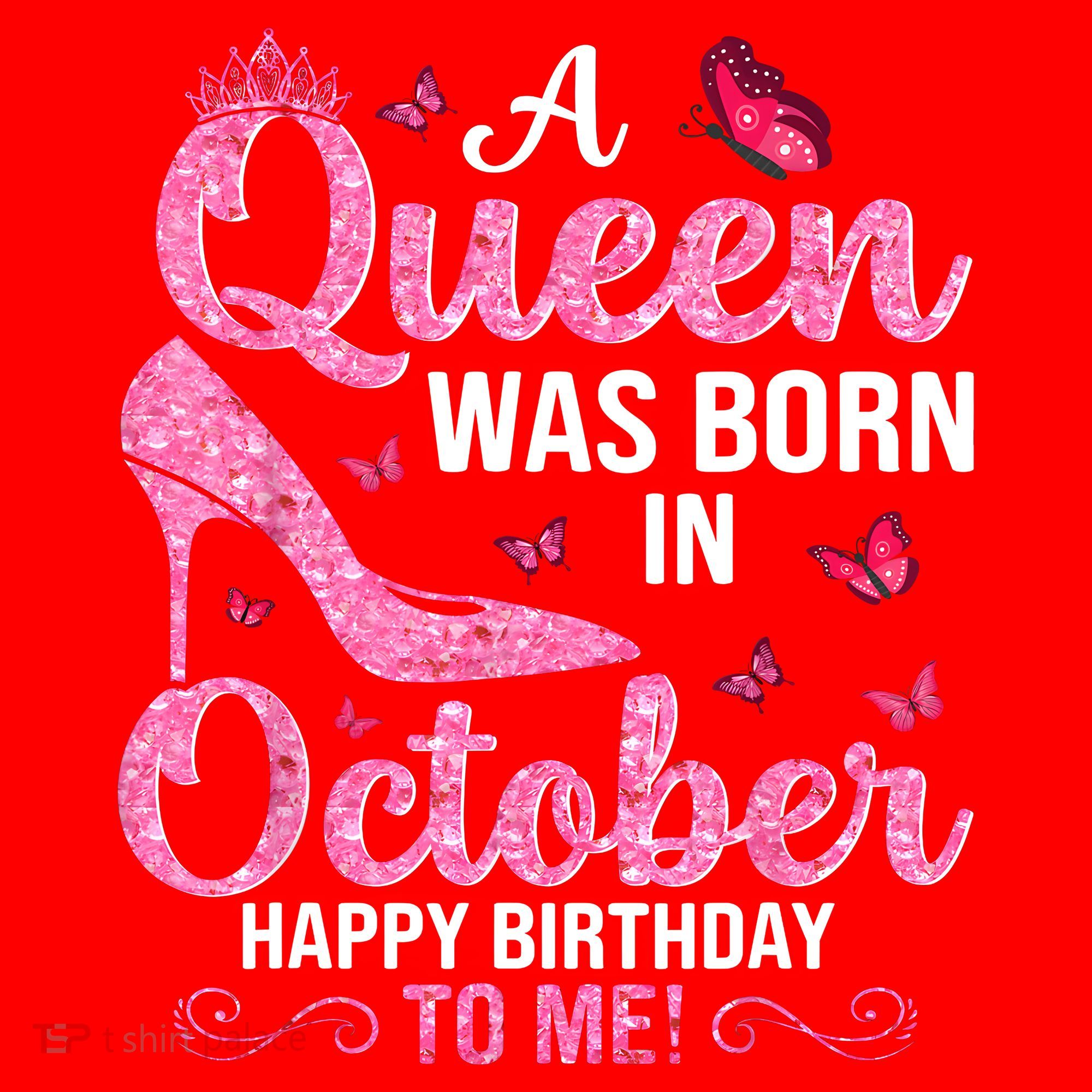 A Queen Was Born In October Happy Birthday To Me Santa Hat