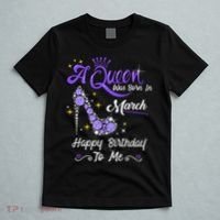 A Queen Was Born In March Gifts March Birthday Girl T-Shirt thumb 5