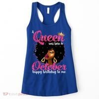 A Queen Was Born In October Birthday Afro Women Women's Tank Top thumb 0