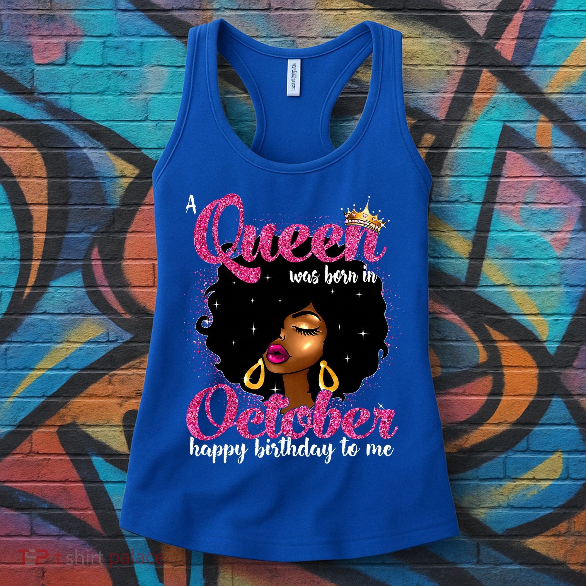 A Queen Was Born In October Birthday Afro Women Women's Tank Top