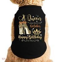 A Queen Was Born In October Birthday For Women Leopard Doggie Tank thumb 0