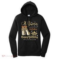A Queen Was Born In October Birthday For Women Leopard Women's Hoodie thumb 0