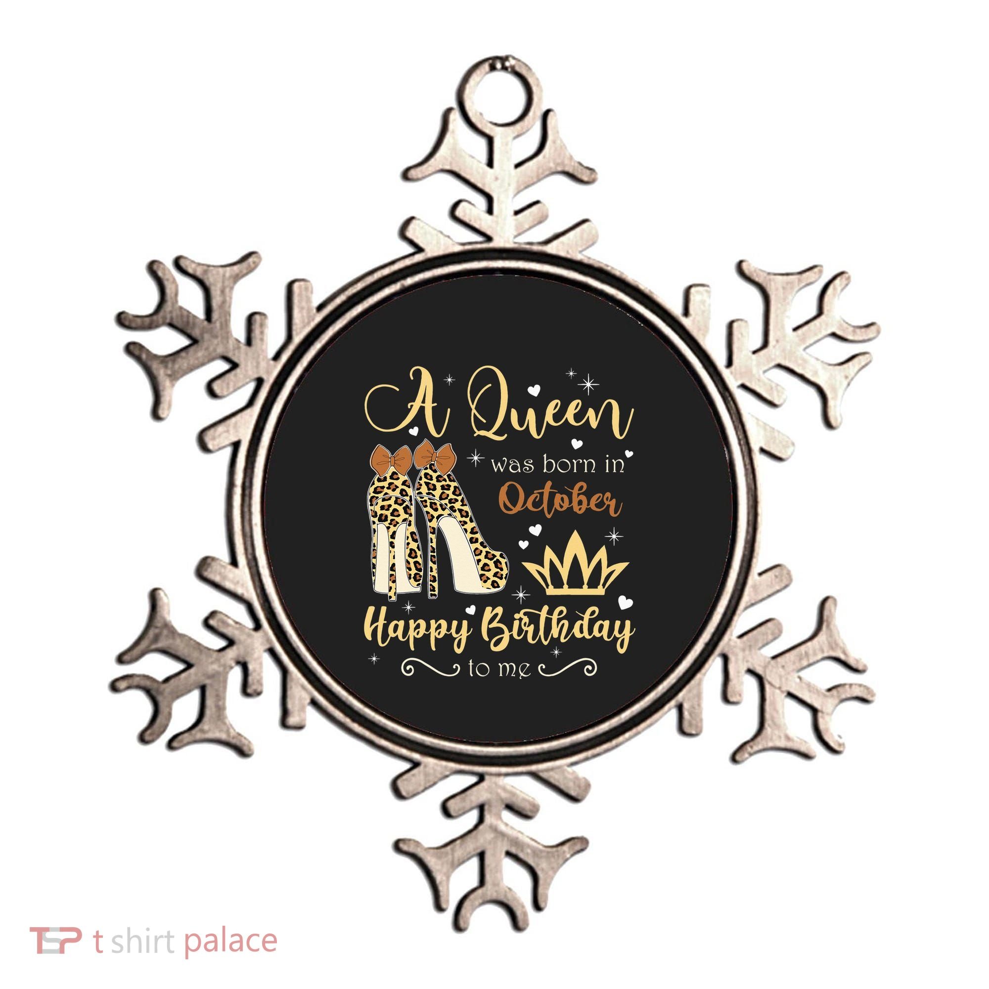 A Queen Was Born In October Birthday For Women Leopard Ornament