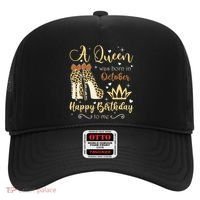 A Queen Was Born In October Birthday For Women Leopard Hat thumb 0
