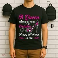 A Queen Was Born In October Birthday Gift For Women T-Shirt thumb 6