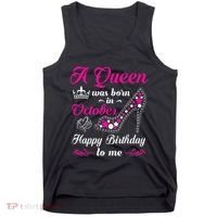A Queen Was Born In October Birthday Gift For Women Tank Top thumb 0