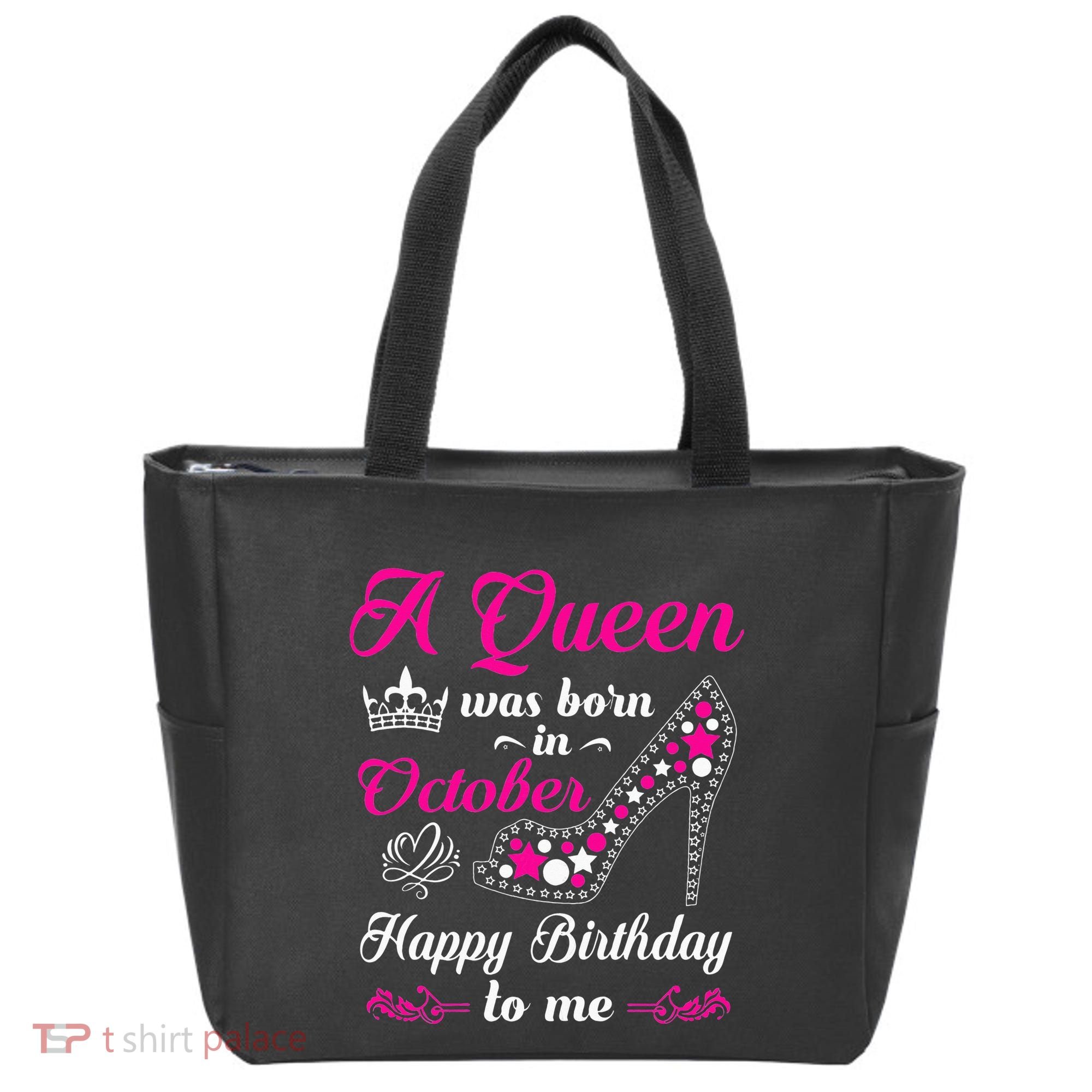 A Queen Was Born In October Birthday Gift For Women Tote Bag