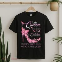 A Queen Was Born In October Happy Birthday To Me For Women T-Shirt thumb 2