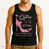 A Queen Was Born In October Happy Birthday To Me For Women Tank Top thumb 3